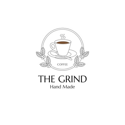 Black Circle Dotted Line Element Cafe Coffee Shop Logo