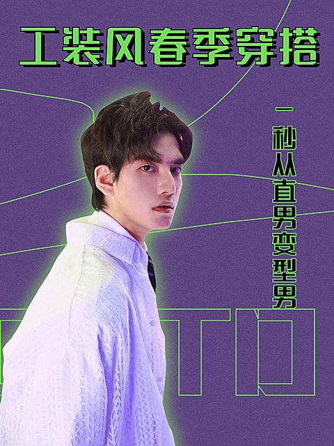 时尚酷炫春季男装工装风穿搭ootd小红书封面配图