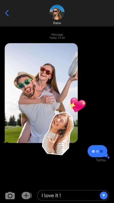 Simple Cute Chat Interface Simulation Smile Couple Record Instagram Story