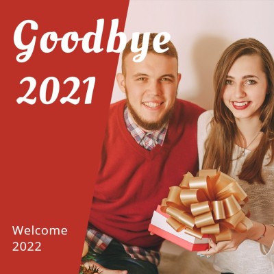 Luxury Style 2022 New Year Greeting Text Group Photo Instagram Post
