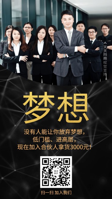 合伙人招募海报预览效果