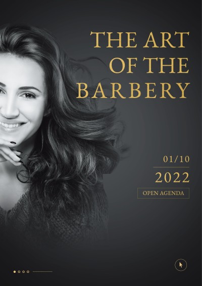 Literary Filter Element Smile Woman Barber Shop Advertising Poster