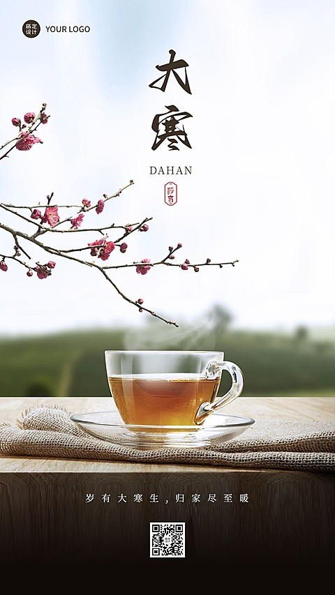 大寒节气祝福合成手机海报