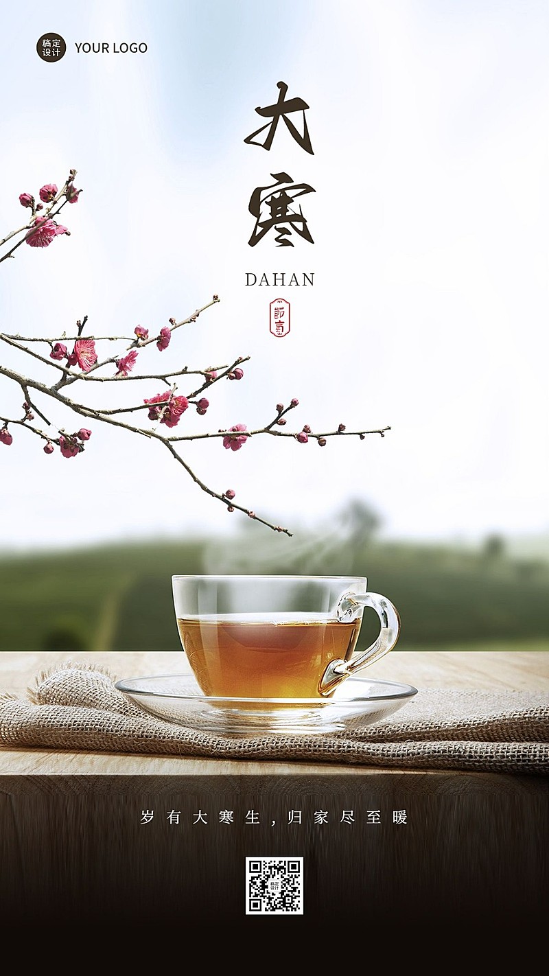 大寒节气祝福合成手机海报