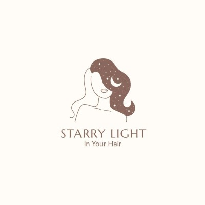 Hand Painted Star Element Hair Salon Barber Shop Beauty Services Brand Logo