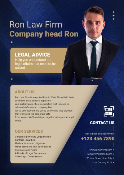 Simple Suit Man Law Firm Legal Services Business Flyer