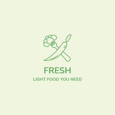 Hand Painted Vegetable Element Restaurant Bar Food and Drink Logo