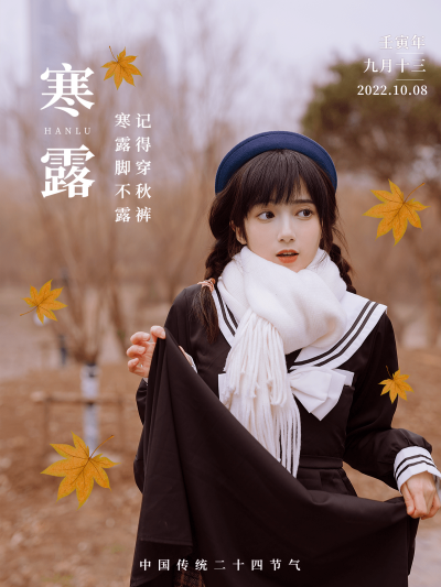 通用寒露节气自拍晒照复古plog