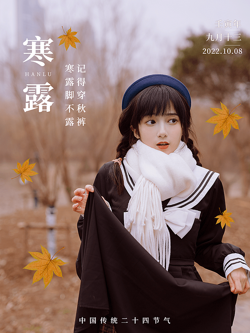 通用寒露节气自拍晒照复古plog