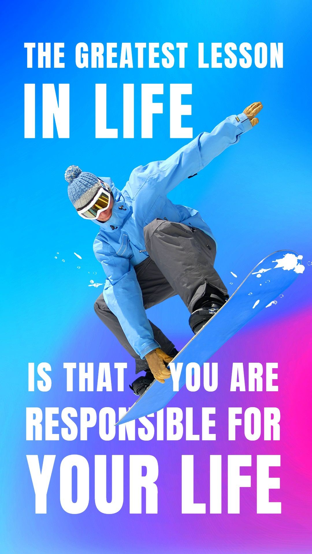 Simple Typesetting Skiing Man Inspiring quotes Instagram Story