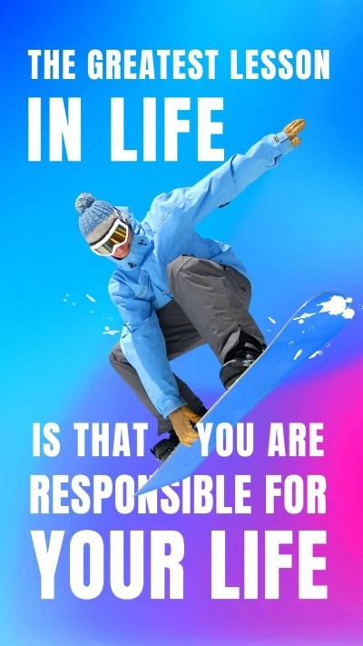 Simple Typesetting Skiing Man Inspiring quotes Instagram Story