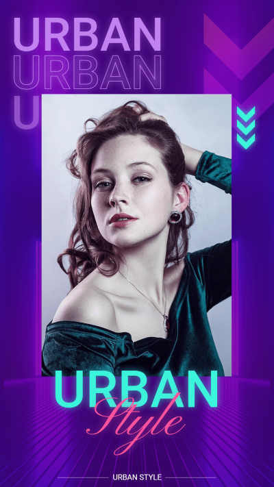 Purple Neon Light Style Woman Moment Instagram Story
