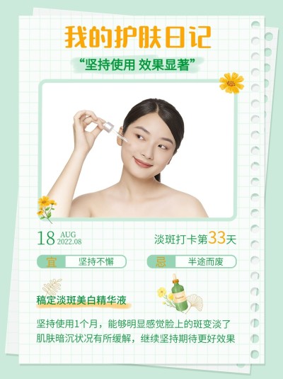 微商美容护肤知识科普简约手帐风小红书配图