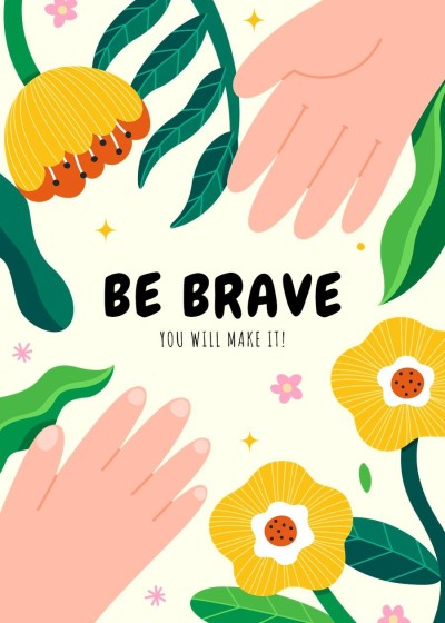 Hand Painted Plants Decorate Hands Pattern Cheer up Card