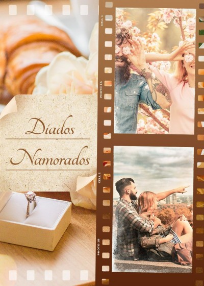 Retro Fiml Style Dia dos namorados Couple Dates Memory Card