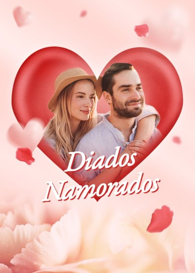 Literary Petal Decorate Dia dos namorados Card