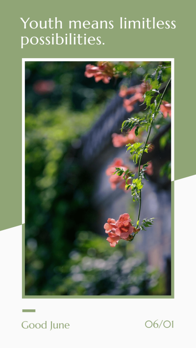 Fresh Natural Plants Illustration Inspiring quotes Instagram story