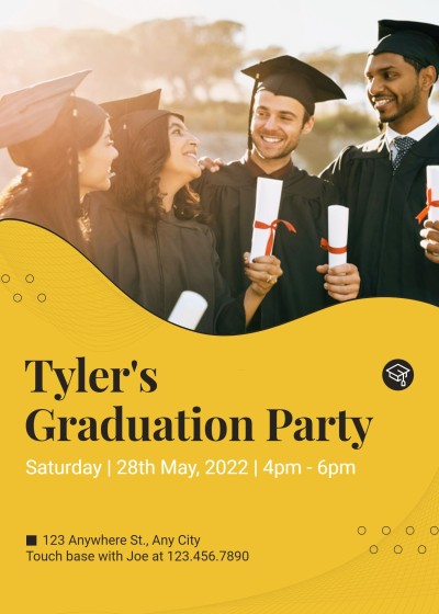 Simple Sunlight Group Photo Graduation party invitation letter
