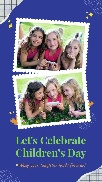 Simple Stamp Frame Brazil Children's Day Instagram Story