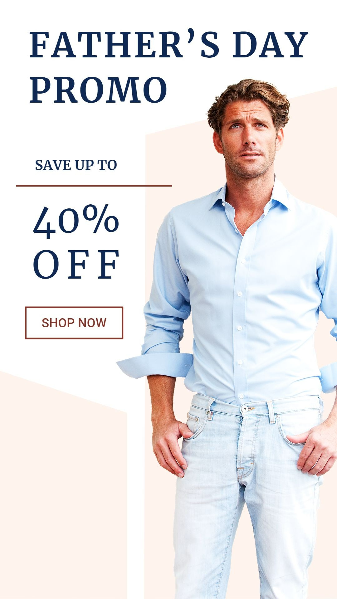 Rectangle Element Father's Day Men's Clothing Fashion Discount Sale Promo Ecommerce Story预览效果