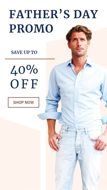 Rectangle Element Father's Day Men's Clothing Fashion Discount Sale Promo Ecommerce Story
