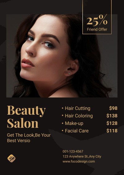 Hair and Beauty Salon Barber Shop Advertising Flyer