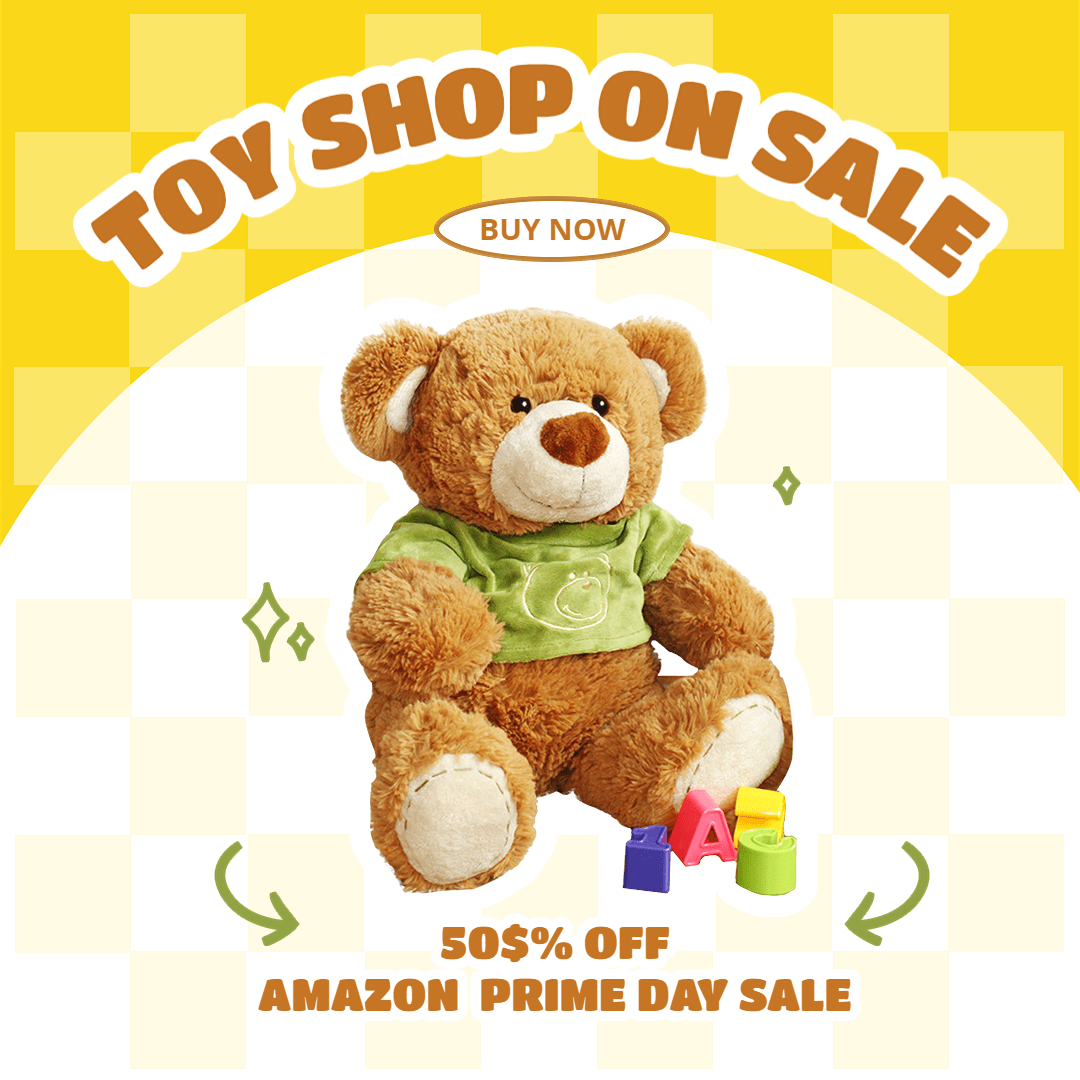 Amazon Prime Day Toys Bear Discount Sale Promotion Sale Ecommerce Product Image预览效果