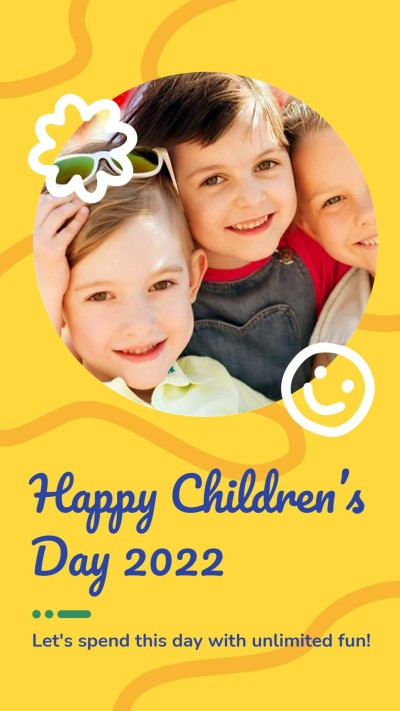 Simple Smile Emoji Pattern Brazil Children's Day Sunlight Kids Instagram Story