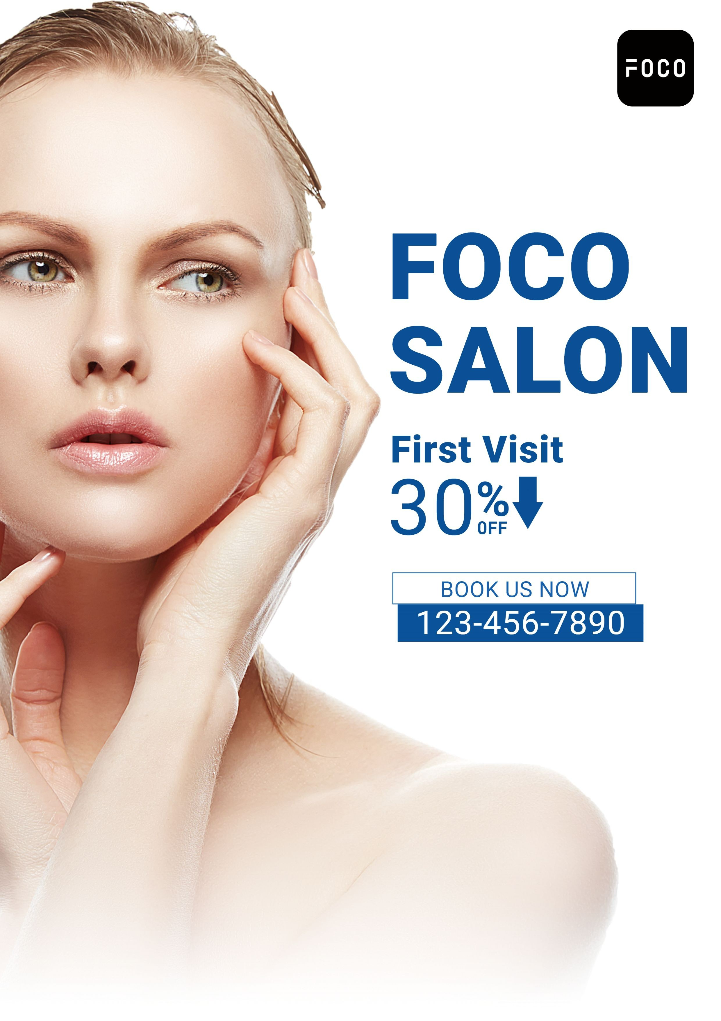 Simple Beauty Salon Disocunt Advertising Flyer