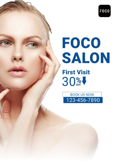 Simple Beauty Salon Disocunt Advertising Flyer