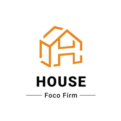 Orange Color Geometry Real Estate Agency Company Logo