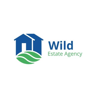 Blue Color House Element Real Estate Agency Company Logo