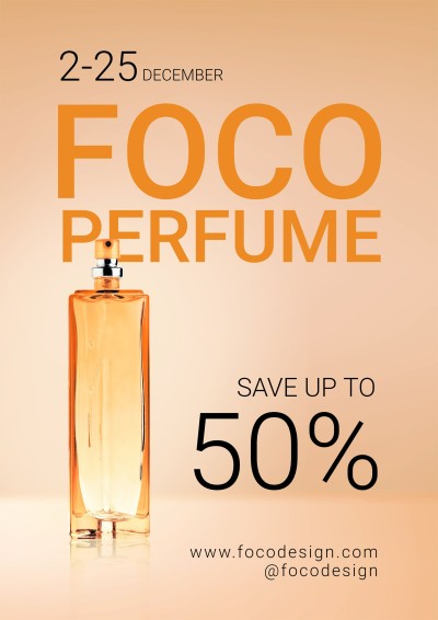 Simple Orange Background Perfume Discount Sale Advertising Flyer