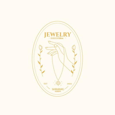 Hand Painted Yellow Ellipse Element Jewelry and Accessories Brand Logo