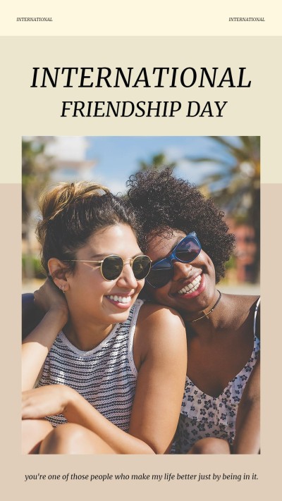 Literary International friendship day Sunlight Smile Girls Instagram story
