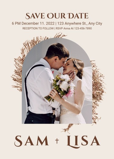 Simple Arch Frame Wedding invitation letter