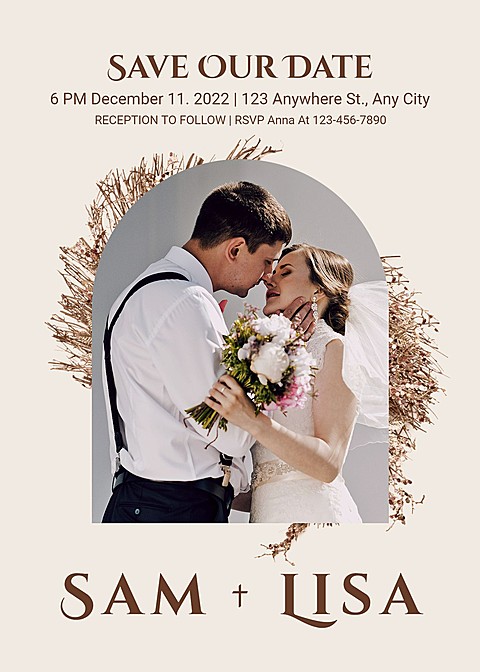 Simple Arch Frame Wedding invitation letter