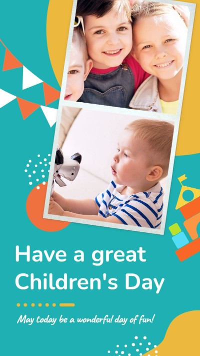 Simple Color Block Pattern Brazil Children's Day Instagram Story