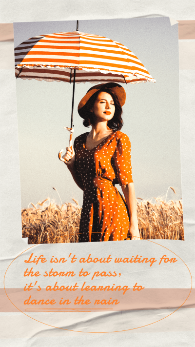 Retro Paper Background Sunlight Girl Inspiring quotes Instagram story