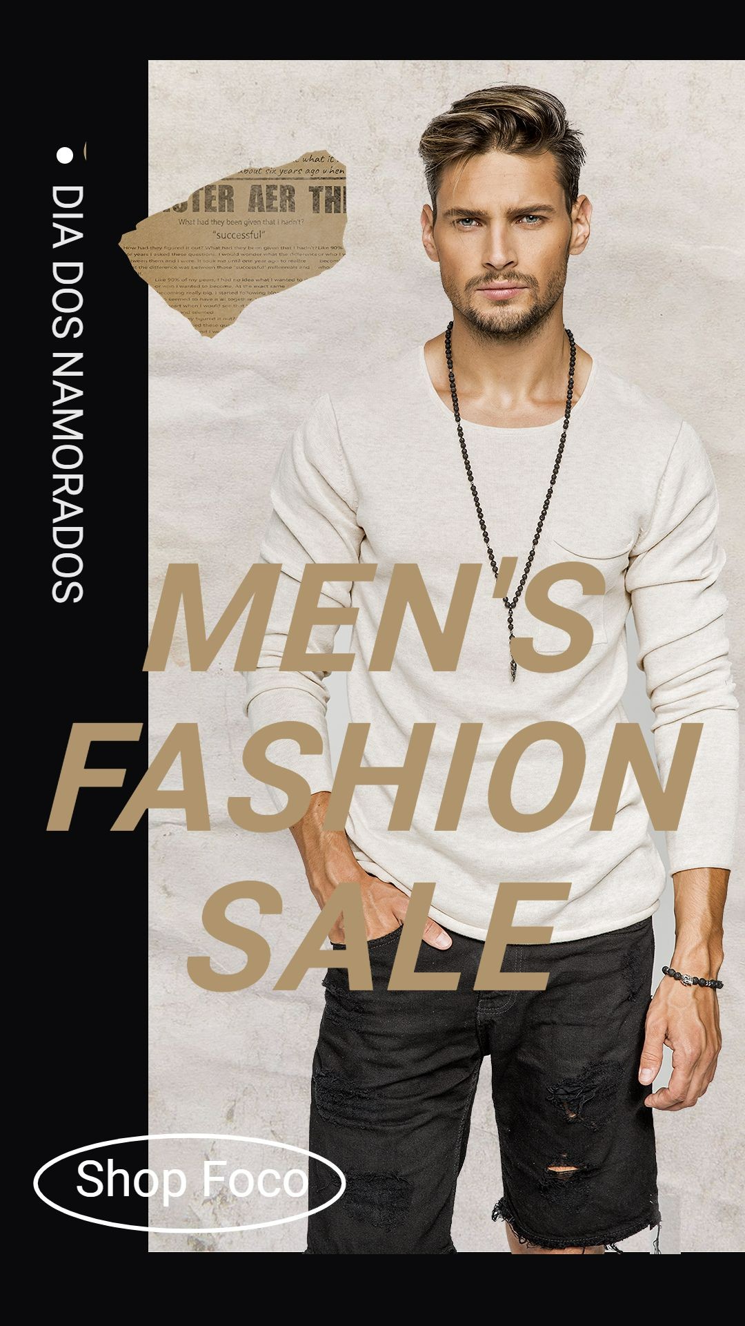 Newspaper Tear Brazil Valentine's Day Dia dos Namorados Men's Clothing Fashion Sale Promo Ecommerce Story