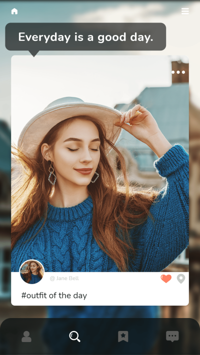 Simple Phone Interface Simulation Sweater Girl Outfit Instagram story