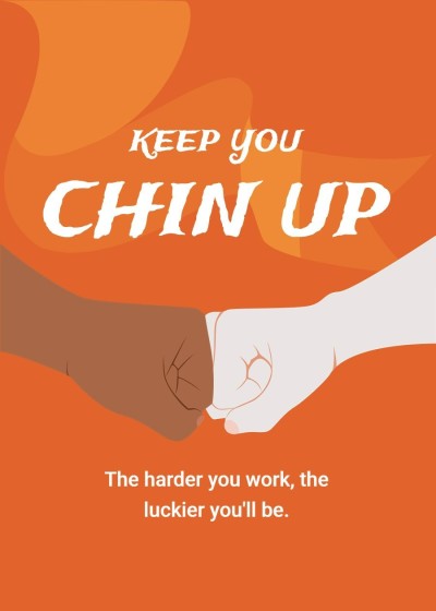 Simple Hand Painted Fist Cheer up Card