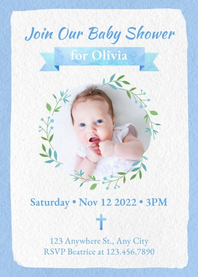 Simple Fresh Skin Texture Background Baby shower invitation letter
