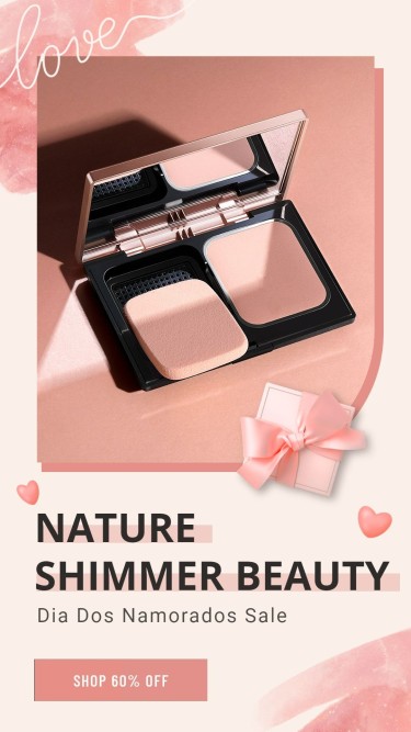 Brazil Valentine's Day Dia dos Namorados Foundation Blush Makeup Beauty Cosmetics Discount Sale Promo Ecommerce Story