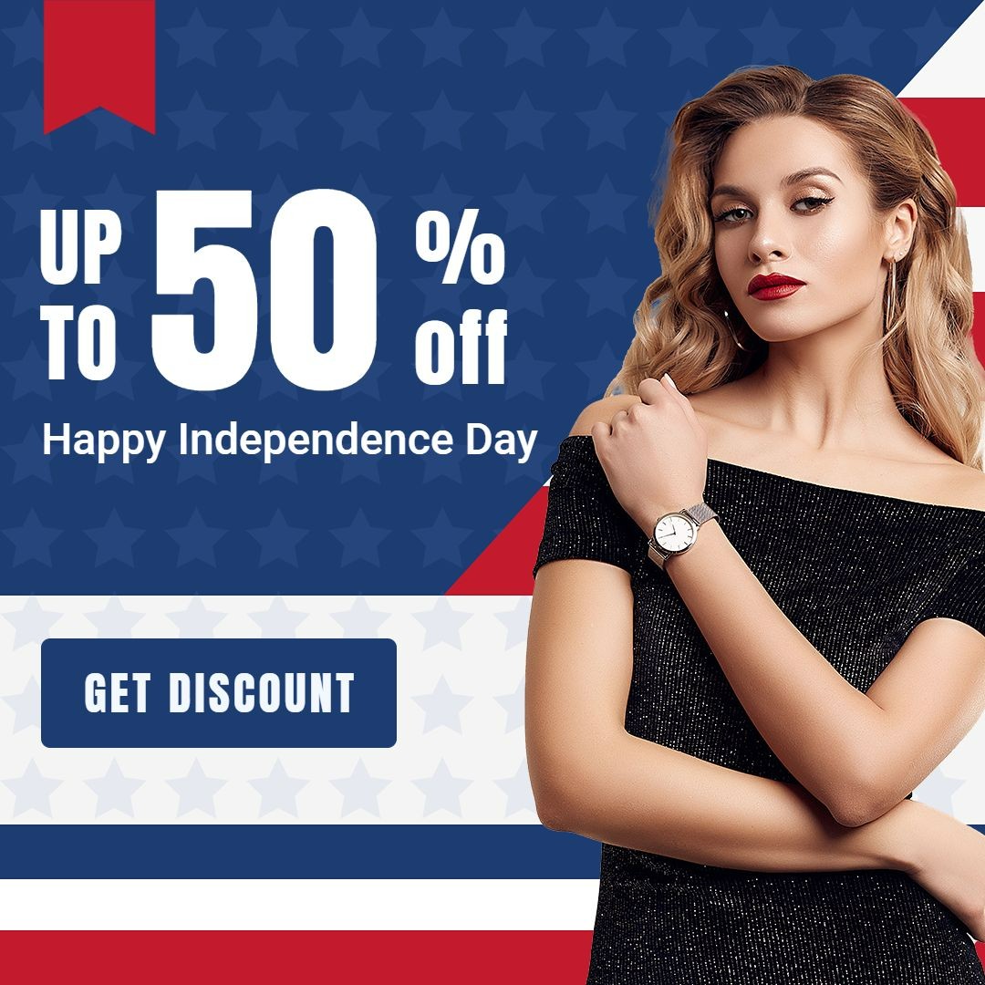 Stripe Element Independence Day Fourth Of July Women's Fashion Discount Promotion Sale Ecommerce Product Image预览效果