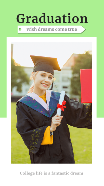 Simple Text Sunlight Girl Graduation Photo Instagram Story