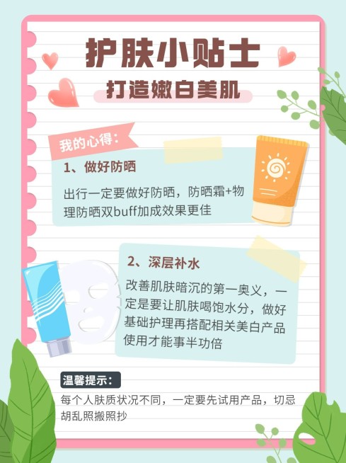 美容美妆护肤知识科普手帐风小红书配图预览效果