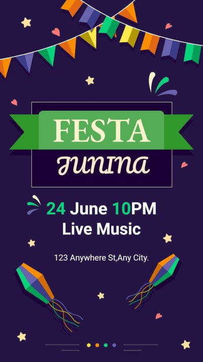 Hand Painted Silk Ribbon Frame Festa Junina Instagram story