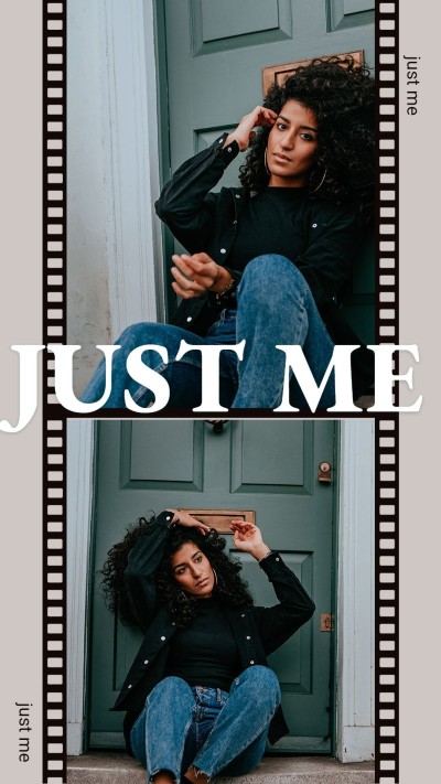 Simple Film style Sitting Woman Text Instagram story