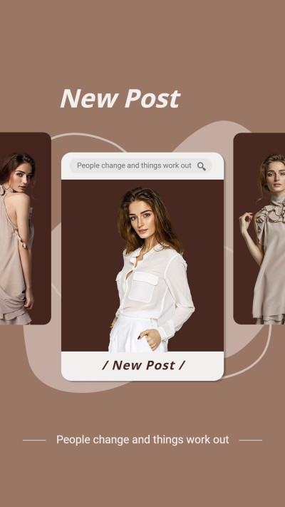 Simple Interface Simulation Woman Dress New Post Instagram story